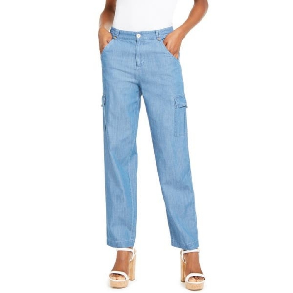 Michael Kors cargo denim wide leg pants